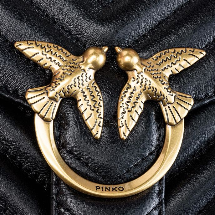 LOVE MINI TOP HANDLE CHEVRON SHOULDER STRAP Woman Black